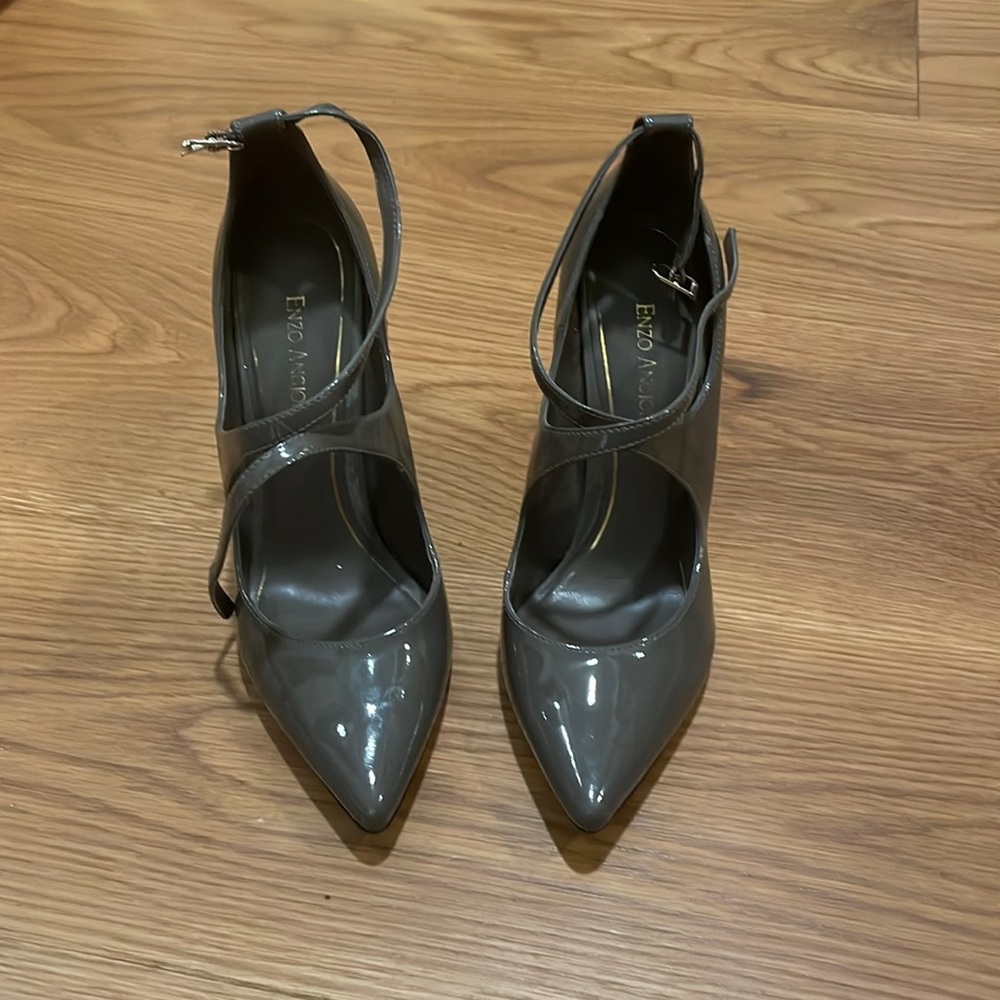 Cute Grey Strapped Dress Heels